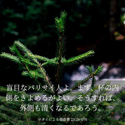 Picture 03 - マタイによる福音書 23:26 JPN - 盲目なパリサイ人よ。まず、杯の内 - Bible Verse Picture