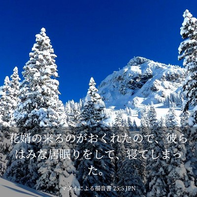 Picture 03 - マタイによる福音書 25:5 JPN - 花婿の来るのがおくれたので、彼ら - Bible Verse Picture