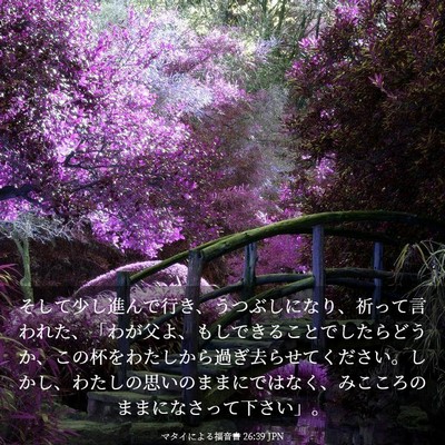 Picture 03 - マタイによる福音書 26:39 JPN - そして少し進んで行き、うつぶしに - Bible Verse Picture