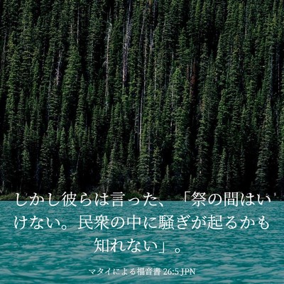 Picture 03 - マタイによる福音書 26:5 JPN - しかし彼らは言った、「祭の間はい - Bible Verse Picture