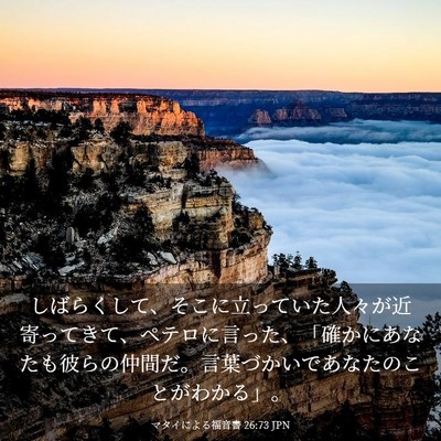 Picture 03 - マタイによる福音書 26:73 JPN - しばらくして、そこに立っていた人 - Bible Verse Picture