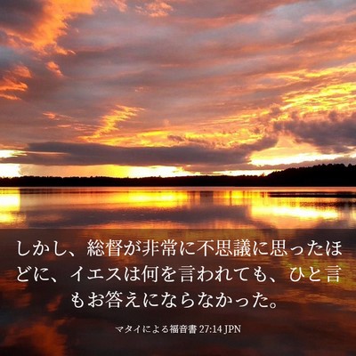 Picture 03 - マタイによる福音書 27:14 JPN - しかし、総督が非常に不思議に思っ - Bible Verse Picture
