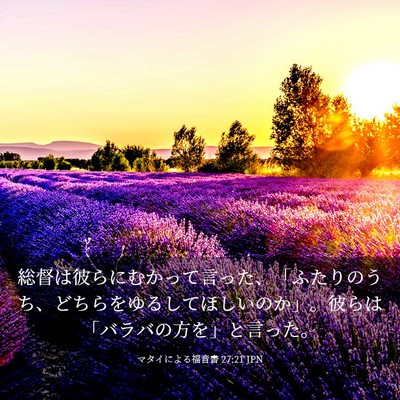 Picture 03 - マタイによる福音書 27:21 JPN - 総督は彼らにむかって言った、「ふ - Bible Verse Picture
