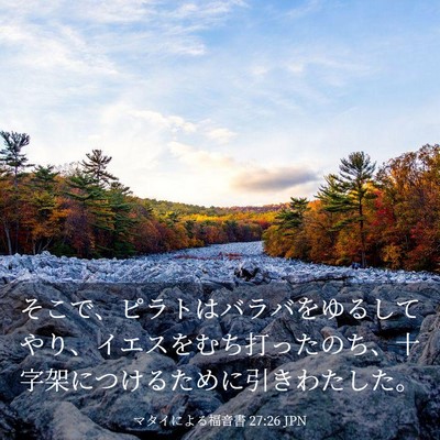 Picture 03 - マタイによる福音書 27:26 JPN - そこで、ピラトはバラバをゆるして - Bible Verse Picture