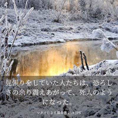 Picture 03 - マタイによる福音書 28:4 JPN - 見張りをしていた人たちは、恐ろし - Bible Verse Picture