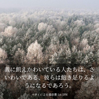 Picture 03 - マタイによる福音書 5:6 JPN - 義に飢えかわいている人たちは、さ - Bible Verse Picture