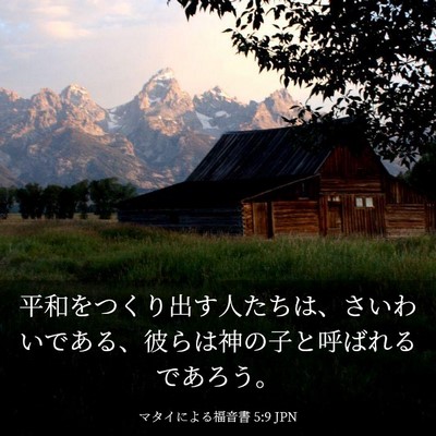 Picture 03 - マタイによる福音書 5:9 JPN - 平和をつくり出す人たちは、さいわ - Bible Verse Picture