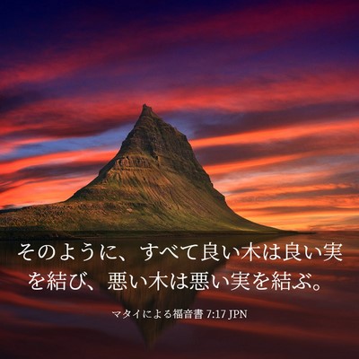 Picture 03 - マタイによる福音書 7:17 JPN - そのように、すべて良い木は良い実 - Bible Verse Picture