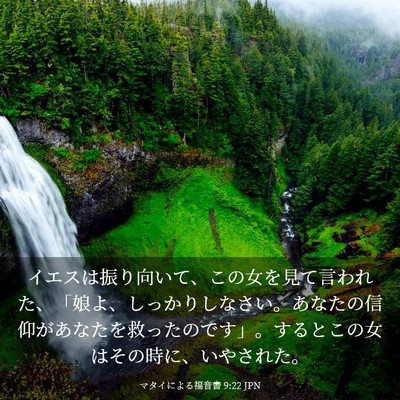 Picture 03 - マタイによる福音書 9:22 JPN - イエスは振り向いて、この女を見て - Bible Verse Picture