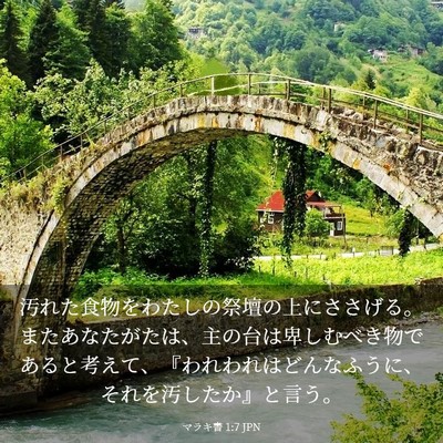 Picture 03 - マラキ書 1:7 JPN - 汚れた食物をわたしの祭壇の上にさ - Bible Verse Picture