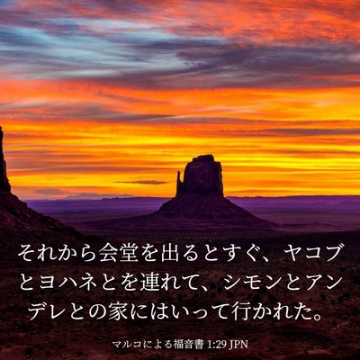 Picture 03 - マルコによる福音書 1:29 JPN - それから会堂を出るとすぐ、ヤコブ - Bible Verse Picture
