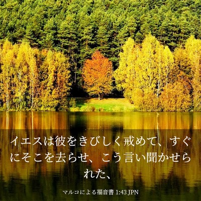 Picture 03 - マルコによる福音書 1:43 JPN - イエスは彼をきびしく戒めて、すぐ - Bible Verse Picture