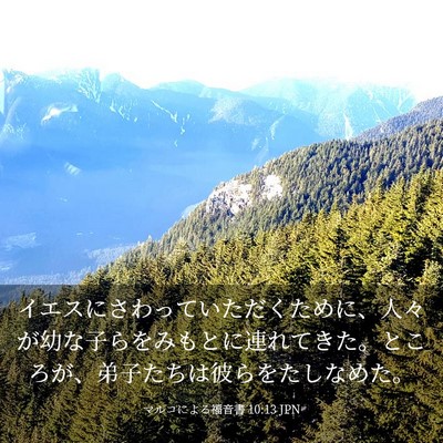 Picture 03 - マルコによる福音書 10:13 JPN - イエスにさわっていただくために、 - Bible Verse Picture
