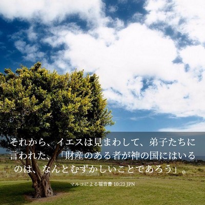 Picture 03 - マルコによる福音書 10:23 JPN - それから、イエスは見まわして、弟 - Bible Verse Picture
