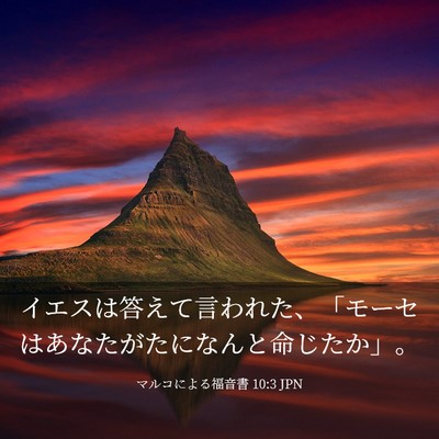 Picture 03 - マルコによる福音書 10:3 JPN - イエスは答えて言われた、「モーセ - Bible Verse Picture