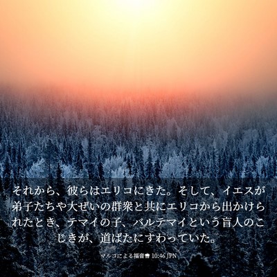 Picture 03 - マルコによる福音書 10:46 JPN - それから、彼らはエリコにきた。そ - Bible Verse Picture