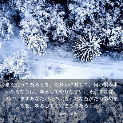 Picture 03 - マルコによる福音書 11:25 JPN - また立って祈るとき、だれかに対し - Bible Verse Picture