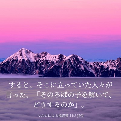Picture 03 - マルコによる福音書 11:5 JPN - すると、そこに立っていた人々が言 - Bible Verse Picture