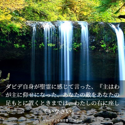 Picture 03 - マルコによる福音書 12:36 JPN - ダビデ自身が聖霊に感じて言った、 - Bible Verse Picture