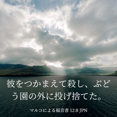 Picture 03 - マルコによる福音書 12:8 JPN - 彼をつかまえて殺し、ぶどう園の外 - Bible Verse Picture