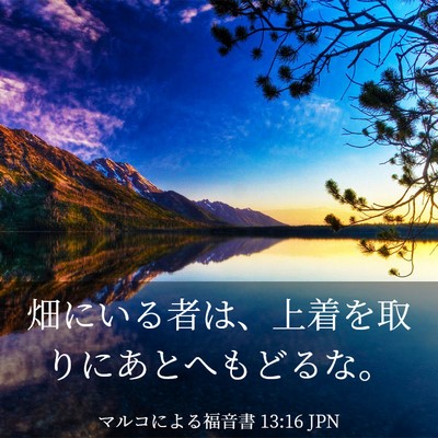 Picture 03 - マルコによる福音書 13:16 JPN - 畑にいる者は、上着を取りにあとへ - Bible Verse Picture