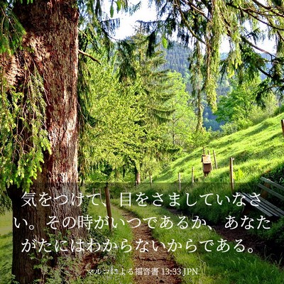 Picture 03 - マルコによる福音書 13:33 JPN - 気をつけて、目をさましていなさい - Bible Verse Picture