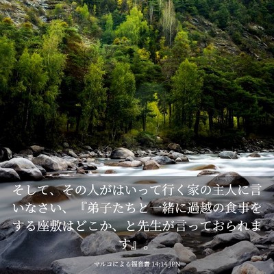 Picture 03 - マルコによる福音書 14:14 JPN - そして、その人がはいって行く家の - Bible Verse Picture