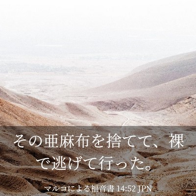 Picture 03 - マルコによる福音書 14:52 JPN - その亜麻布を捨てて、裸で逃げて行 - Bible Verse Picture