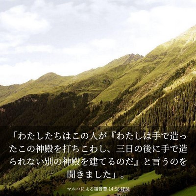 Picture 03 - マルコによる福音書 14:58 JPN - 「わたしたちはこの人が『わたしは - Bible Verse Picture