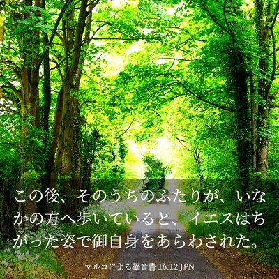 Picture 03 - マルコによる福音書 16:12 JPN - この後、そのうちのふたりが、いな - Bible Verse Picture