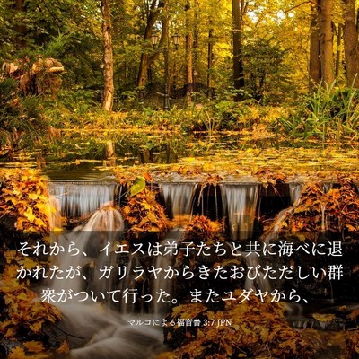 Picture 03 - マルコによる福音書 3:7 JPN - それから、イエスは弟子たちと共に - Bible Verse Picture