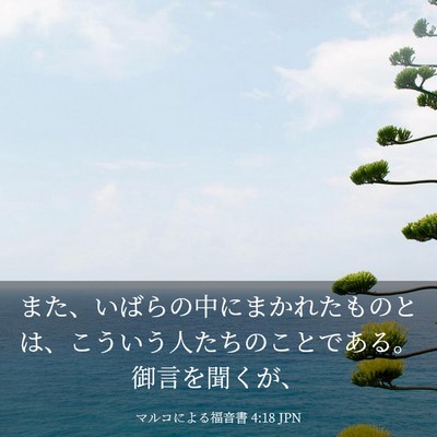 Picture 03 - マルコによる福音書 4:18 JPN - また、いばらの中にまかれたものと - Bible Verse Picture