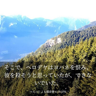 Picture 03 - マルコによる福音書 6:19 JPN - そこで、ヘロデヤはヨハネを恨み、 - Bible Verse Picture