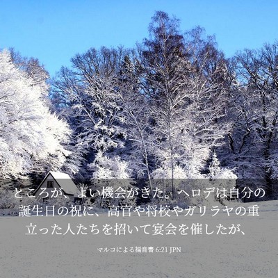 Picture 03 - マルコによる福音書 6:21 JPN - ところが、よい機会がきた。ヘロデ - Bible Verse Picture