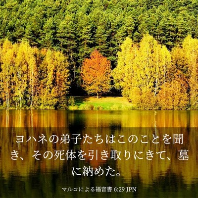 Picture 03 - マルコによる福音書 6:29 JPN - ヨハネの弟子たちはこのことを聞き - Bible Verse Picture
