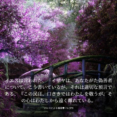 Picture 03 - マルコによる福音書 7:6 JPN - イエスは言われた、「イザヤは、あ - Bible Verse Picture