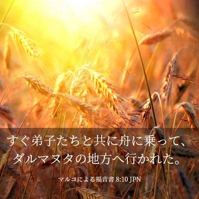 Picture 03 - マルコによる福音書 8:10 JPN - すぐ弟子たちと共に舟に乗って、ダ - Bible Verse Picture