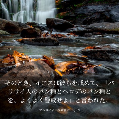 Picture 03 - マルコによる福音書 8:15 JPN - そのとき、イエスは彼らを戒めて、 - Bible Verse Picture
