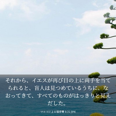 Picture 03 - マルコによる福音書 8:25 JPN - それから、イエスが再び目の上に両 - Bible Verse Picture