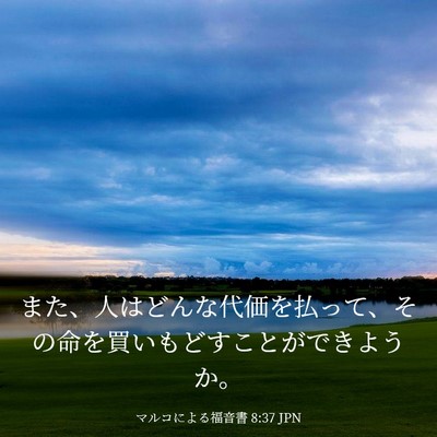 Picture 03 - マルコによる福音書 8:37 JPN - また、人はどんな代価を払って、そ - Bible Verse Picture