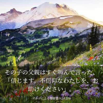 Picture 03 - マルコによる福音書 9:24 JPN - その子の父親はすぐ叫んで言った、 - Bible Verse Picture