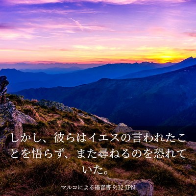 Picture 03 - マルコによる福音書 9:32 JPN - しかし、彼らはイエスの言われたこ - Bible Verse Picture