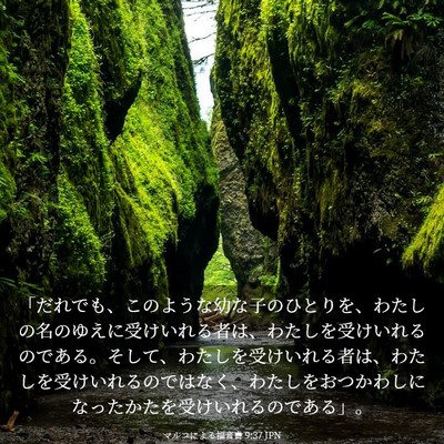 Picture 03 - マルコによる福音書 9:37 JPN - 「だれでも、このような幼な子のひ - Bible Verse Picture