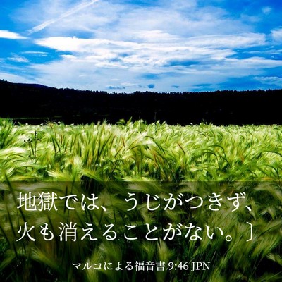 Picture 03 - マルコによる福音書 9:46 JPN - 地獄では、うじがつきず、火も消え - Bible Verse Picture