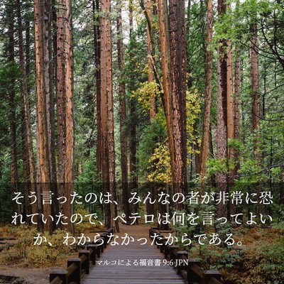 Picture 03 - マルコによる福音書 9:6 JPN - そう言ったのは、みんなの者が非常 - Bible Verse Picture