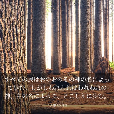 Picture 03 - ミカ書 4:5 JPN - すべての民はおのおのその神の名に - Bible Verse Picture