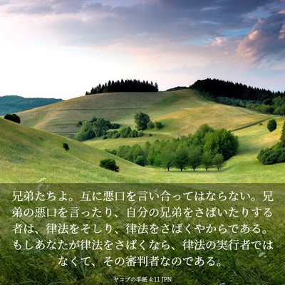 Picture 03 - ヤコブの手紙 4:11 JPN - 兄弟たちよ。互に悪口を言い合って - Bible Verse Picture