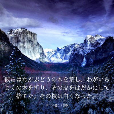 Picture 03 - ヨエル書 1:7 JPN - 彼らはわがぶどうの木を荒し、わが - Bible Verse Picture