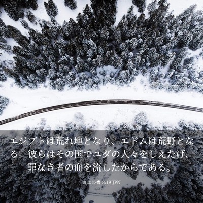 Picture 03 - ヨエル書 3:19 JPN - エジプトは荒れ地となり、エドムは - Bible Verse Picture