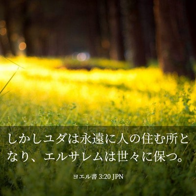 Picture 03 - ヨエル書 3:20 JPN - しかしユダは永遠に人の住む所とな - Bible Verse Picture
